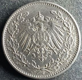 Muenze Halbe Mark Rueckseite