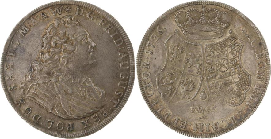 Muenze Silbertaler Vorder und Rueckseite